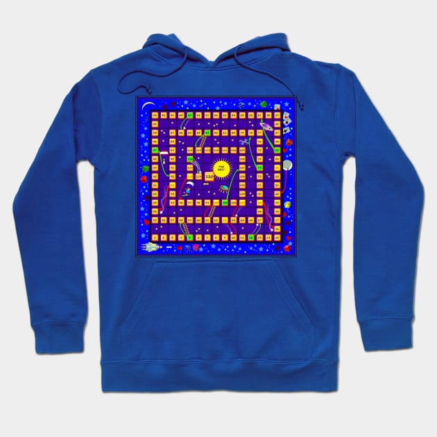 Board game with a dice Hoodie by Artist Natalja Cernecka